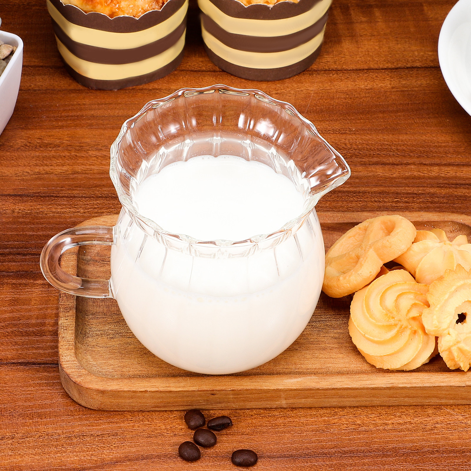 Coffee Tea Creamer - High Borosilicate Glass Creamer Pitcher Small