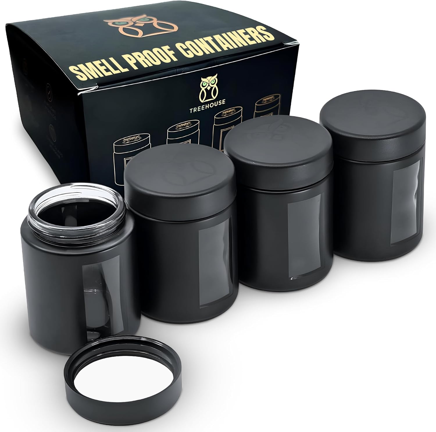 Coffee And Tea Glass - Treehouse Smell Proof Containers (120mL), Jars