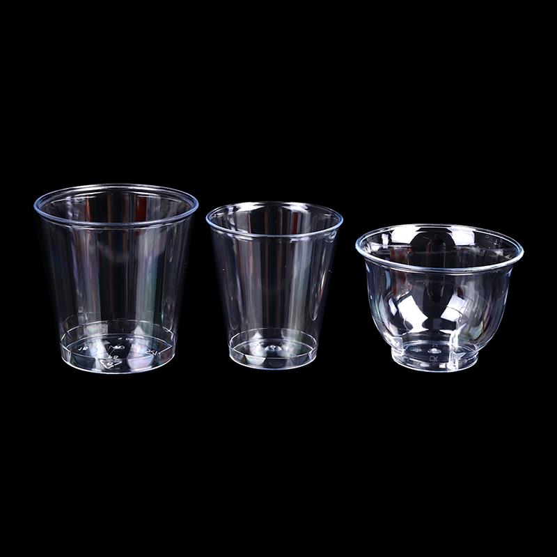 Coffee Jelly Tea - 30-50pc Clear Plastic Disposable Cups Party