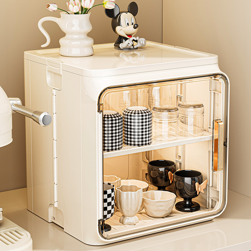 Coffee Tea Drawer Organizer - Water cup storage rack, household dust-proof