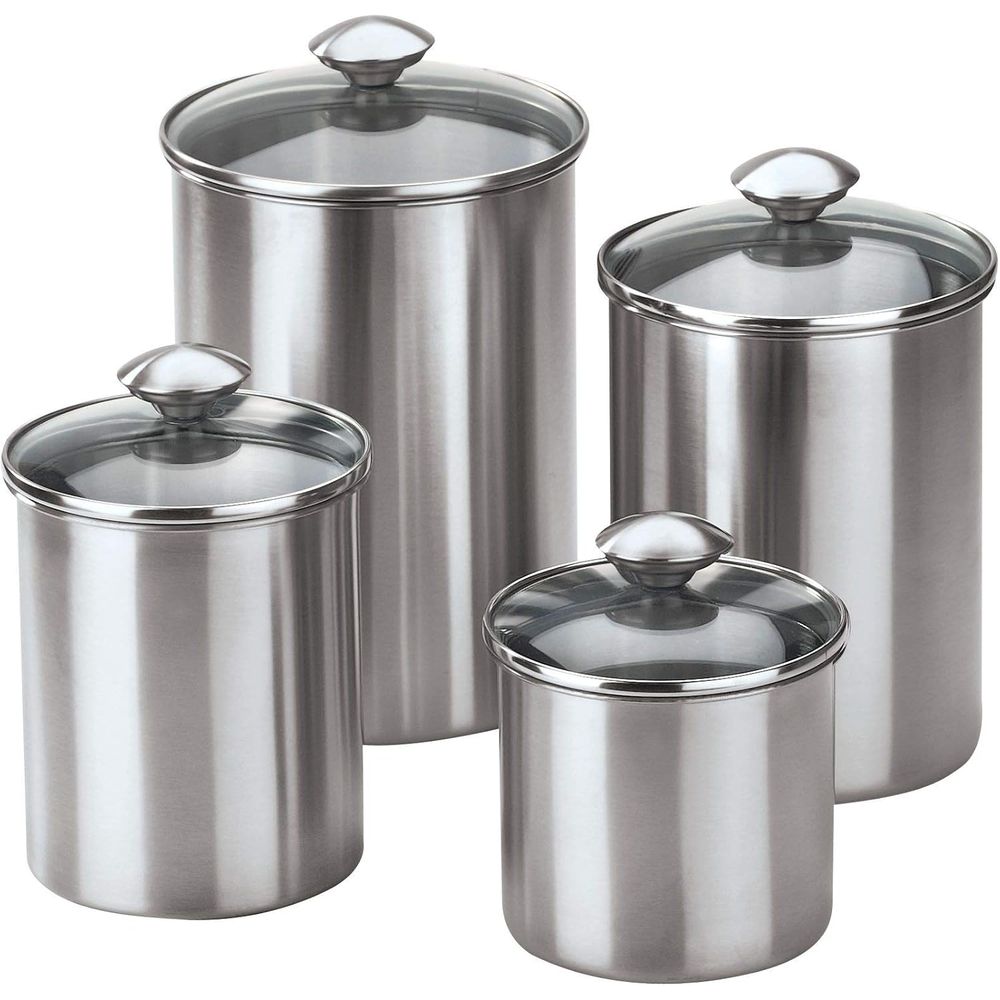 Coffee And Tea Glass - 4-Piece Stainless Steel Food Storage Container