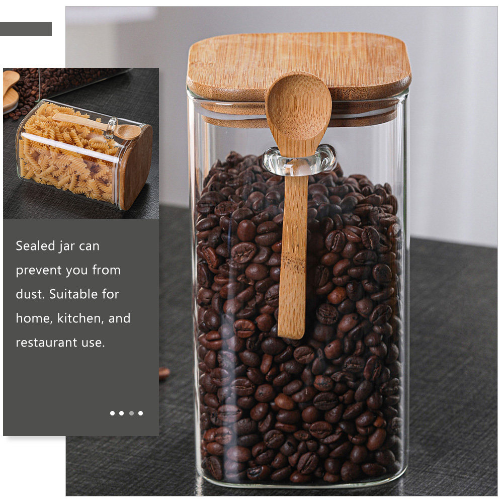 Coffee And Tea Glass - 2Sets Glass Sealed Storage Jars Transparent