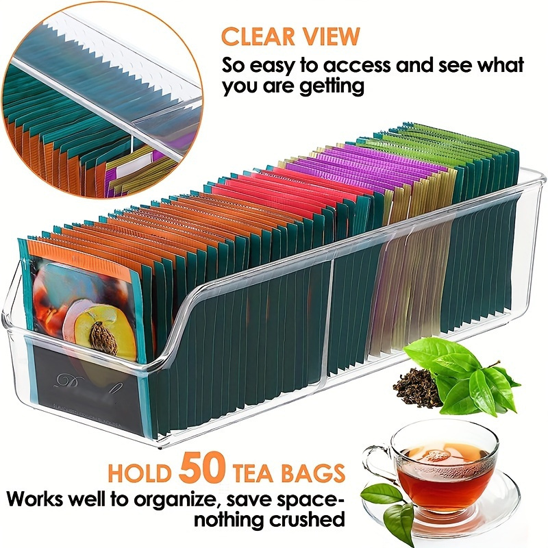 1pc Clear Tea Bag Organizer Bo - Coffee Tea Drawer Organizer ulasan dan harga