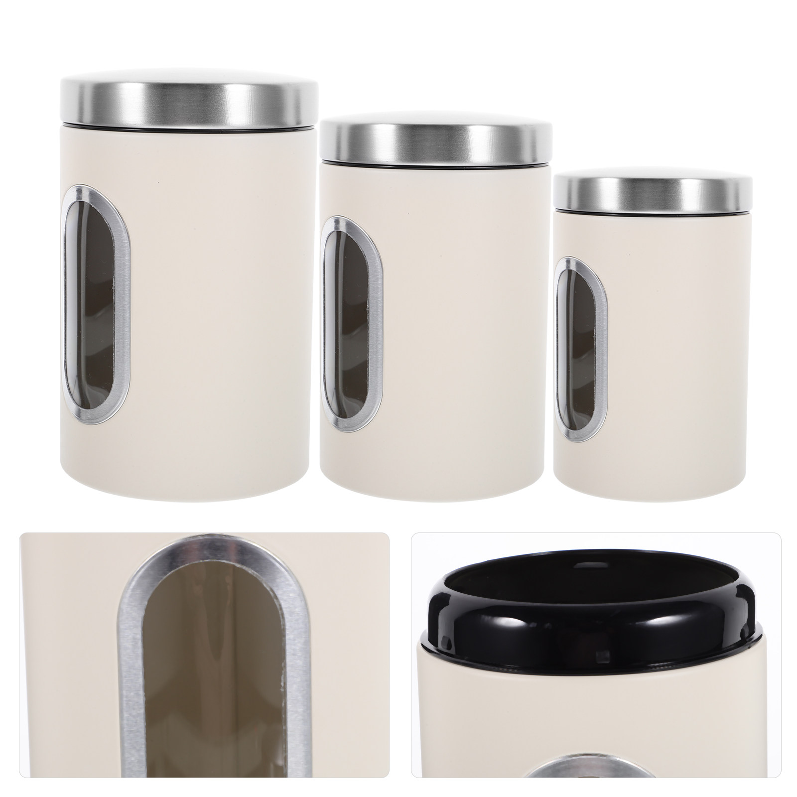 3Pcs Storage Jar Set Airtight  - Coffee Tea And Sugar Canister Set ulasan dan harga