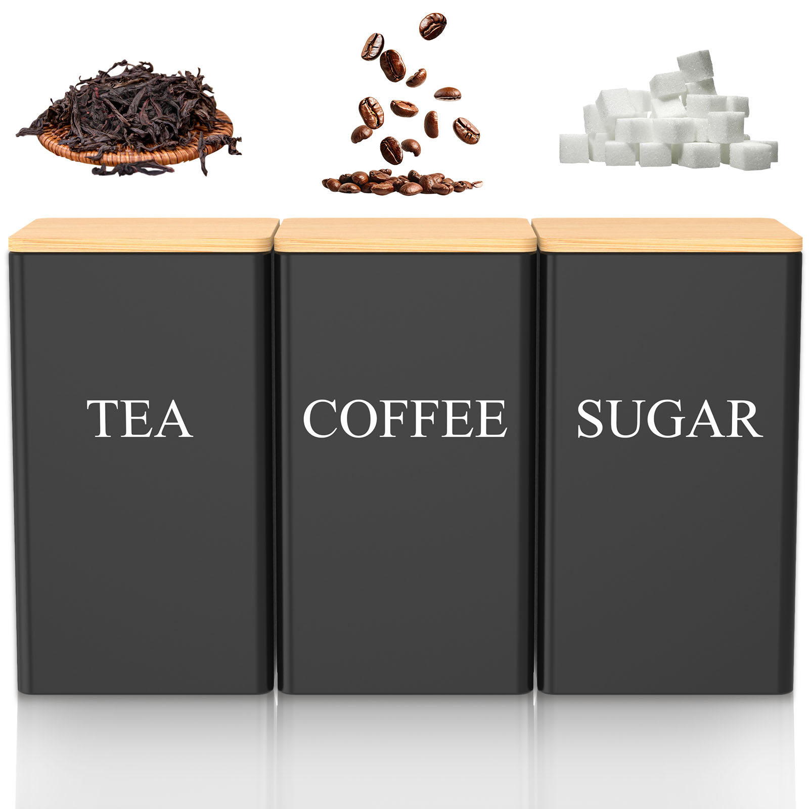 1000 ML Coffee Tea and Sugar C - Coffee Tea And Sugar Canister Set ulasan dan harga