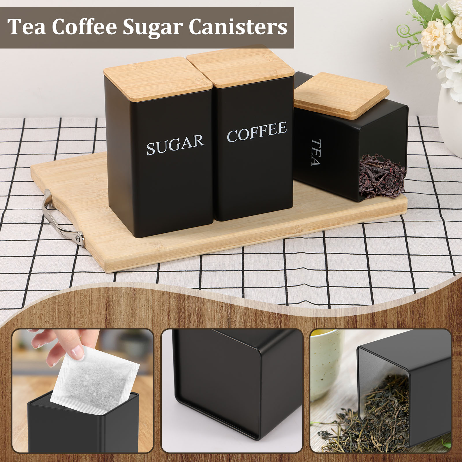 1000 ML Coffee Tea and Sugar C - Coffee Tea And Sugar Canister Set ulasan dan harga