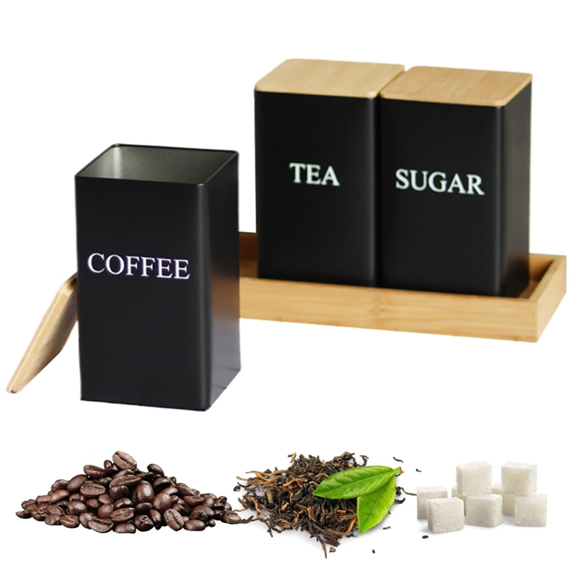 3PCS Set Tea Coffee Sugar Cani - Coffee Tea And Sugar Canister Set ulasan dan harga