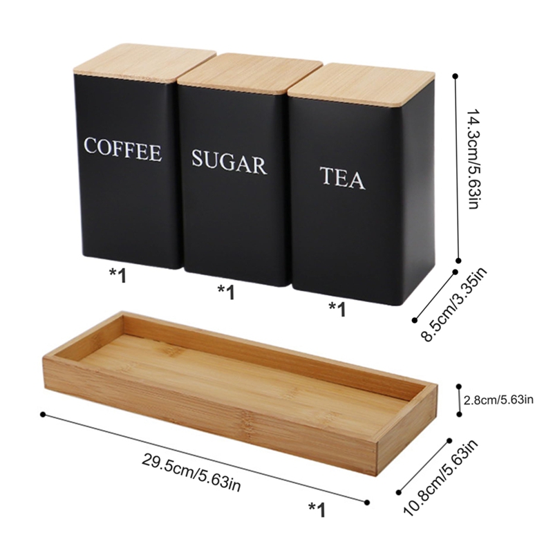 3PCS Set Tea Coffee Sugar Cani - Coffee Tea And Sugar Canister Set ulasan dan harga