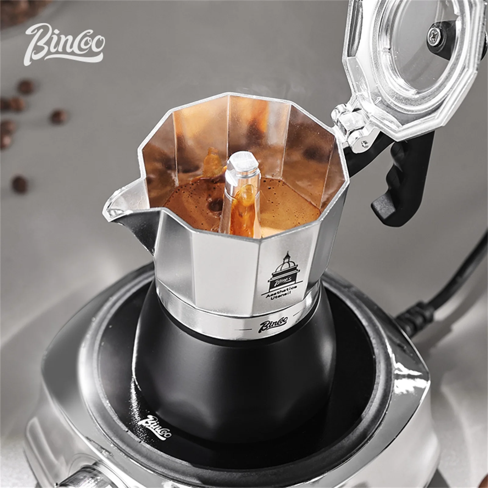 BINCOO Double Valve Moka Pot，E - Moka Pot Stove ulasan dan harga