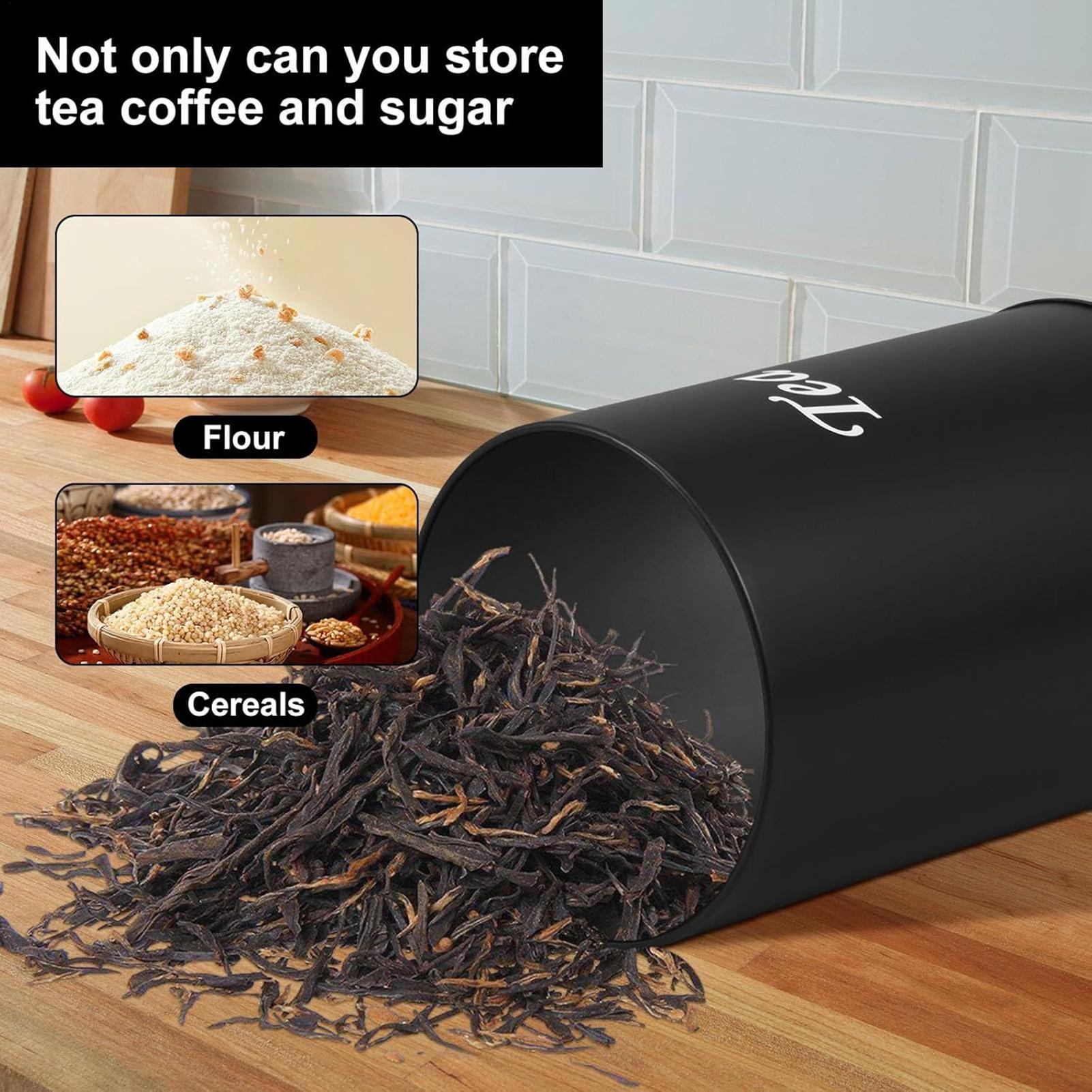 Sugar Container 3 Pieces 1200m - Coffee Tea And Sugar Canister Set ulasan dan harga