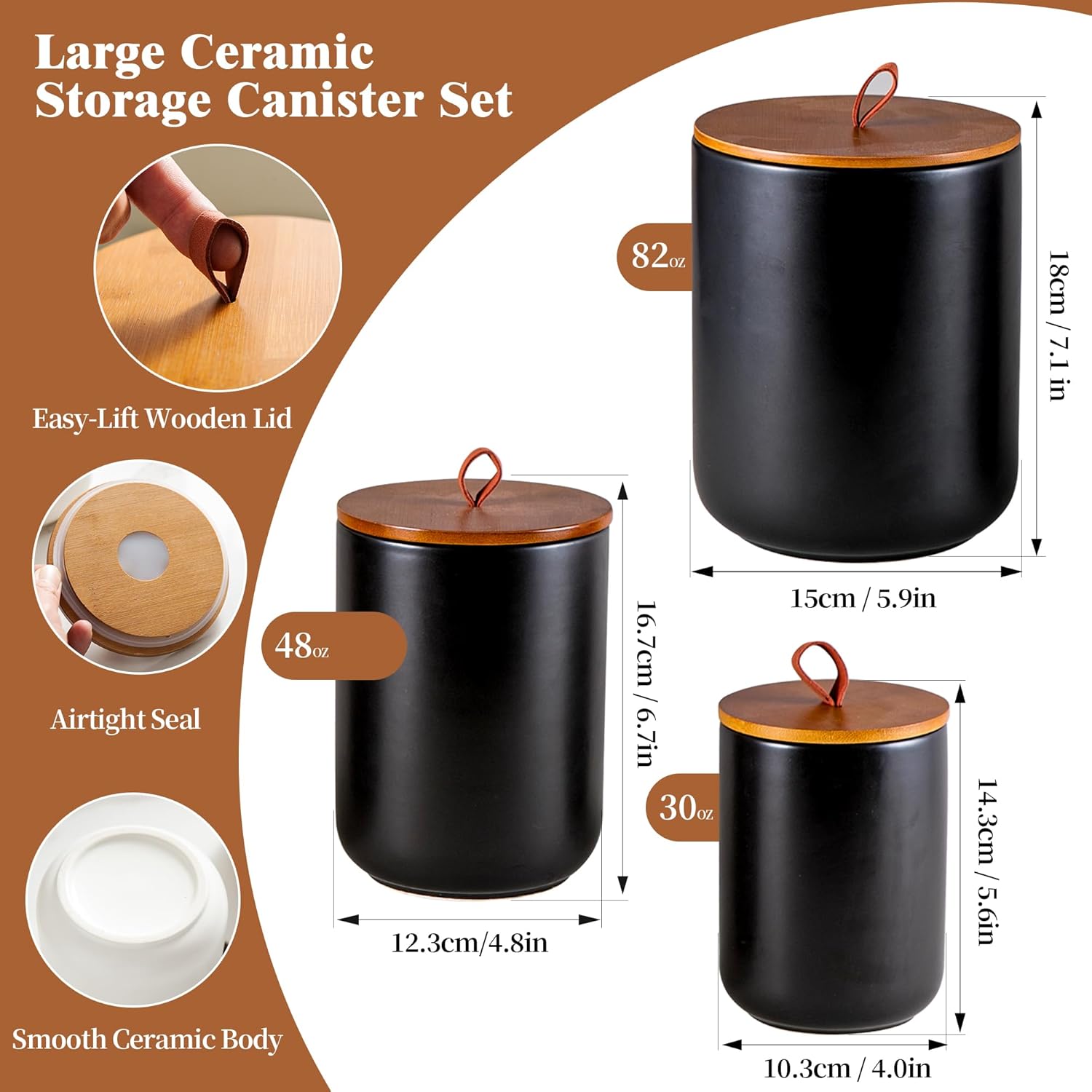 Ceramic Canister Set (30 oz, 4 - Coffee And Tea Glass ulasan dan harga