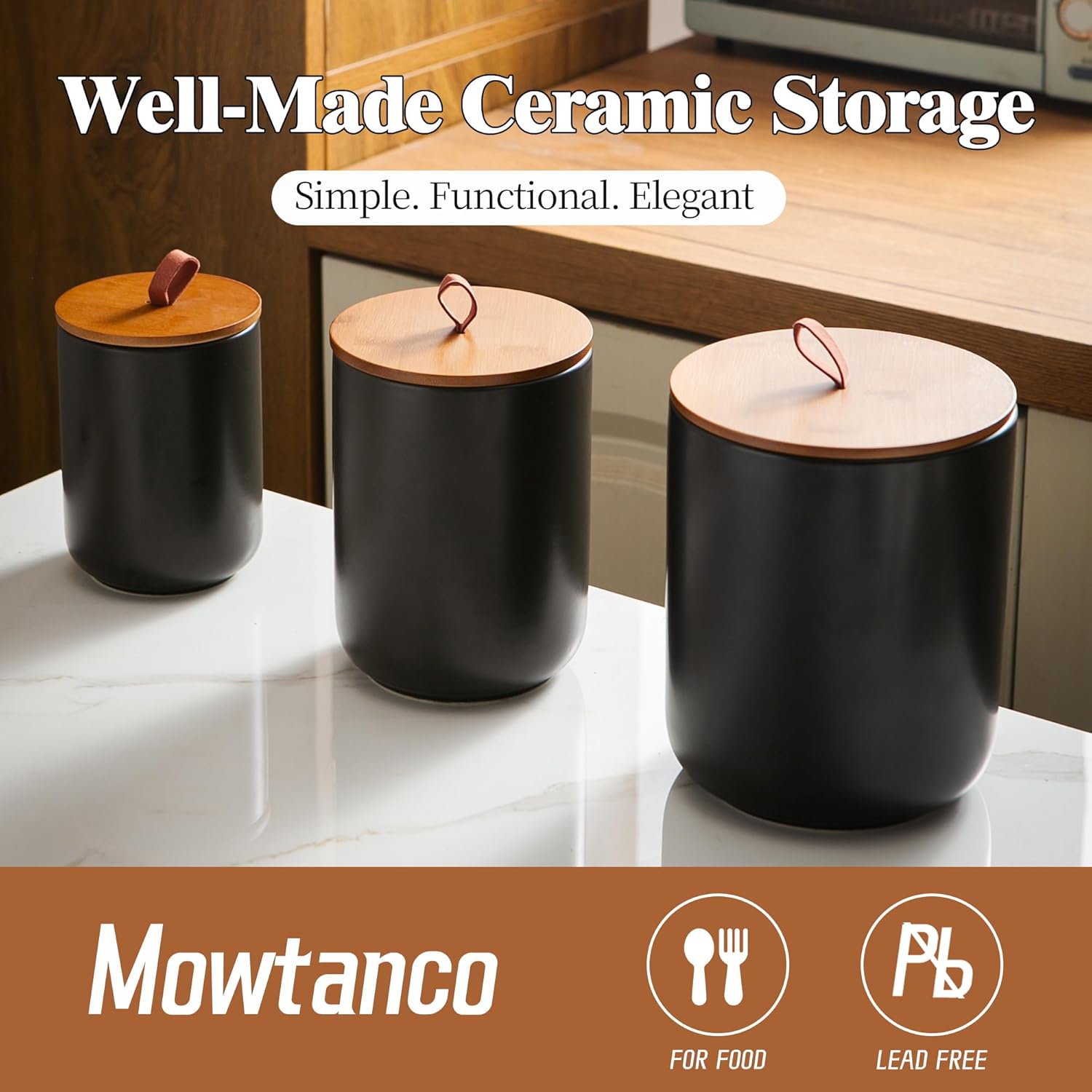 Ceramic Canister Set (30 oz, 4 - Coffee And Tea Glass ulasan dan harga