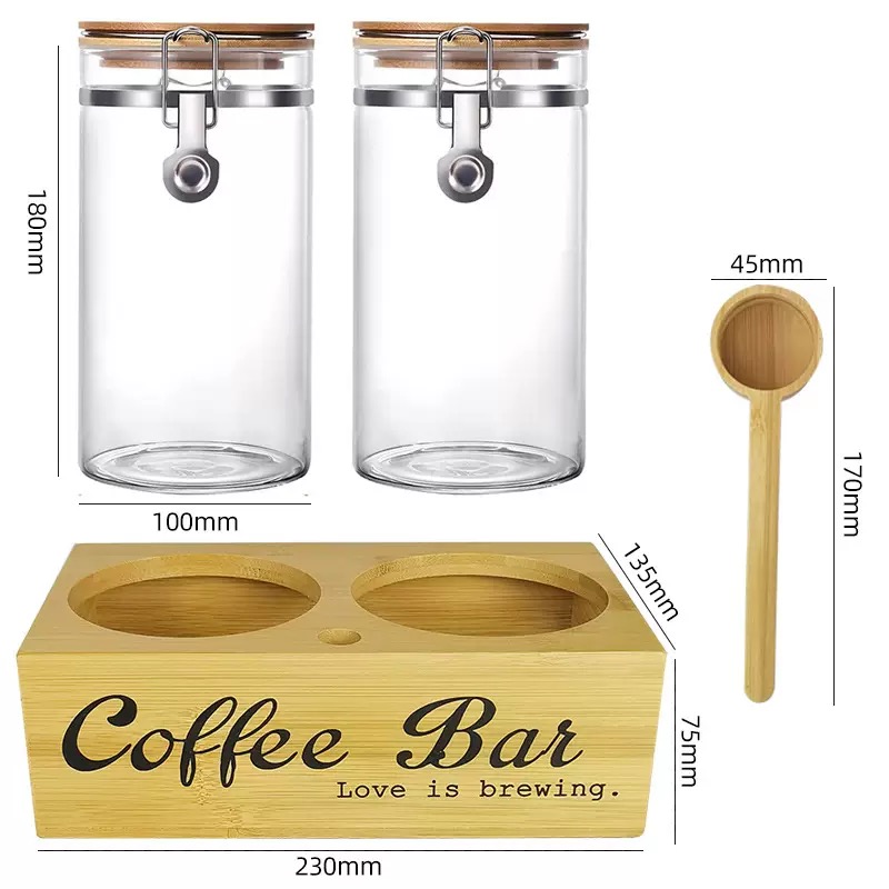 Coffee Storage Jars 2 Pack wit - Coffee Tea Bean ulasan dan harga