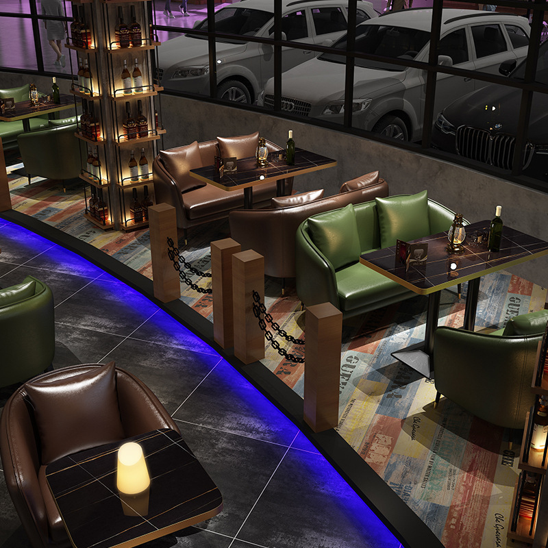 Retro Bar Double Sofa Booth, M - Coffee Tea Lounge ulasan dan harga