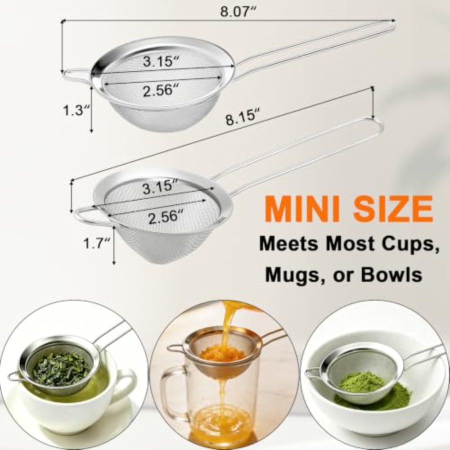 Small Fine Mesh Strainer Set,  - Coffee Tea Leaf ulasan dan harga
