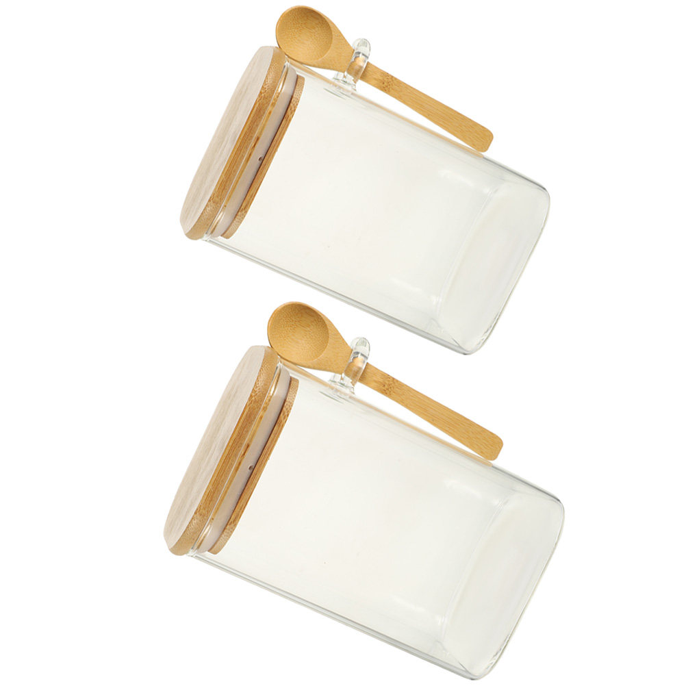 2Sets Glass Sealed Storage Jar - Coffee And Tea Glass ulasan dan harga
