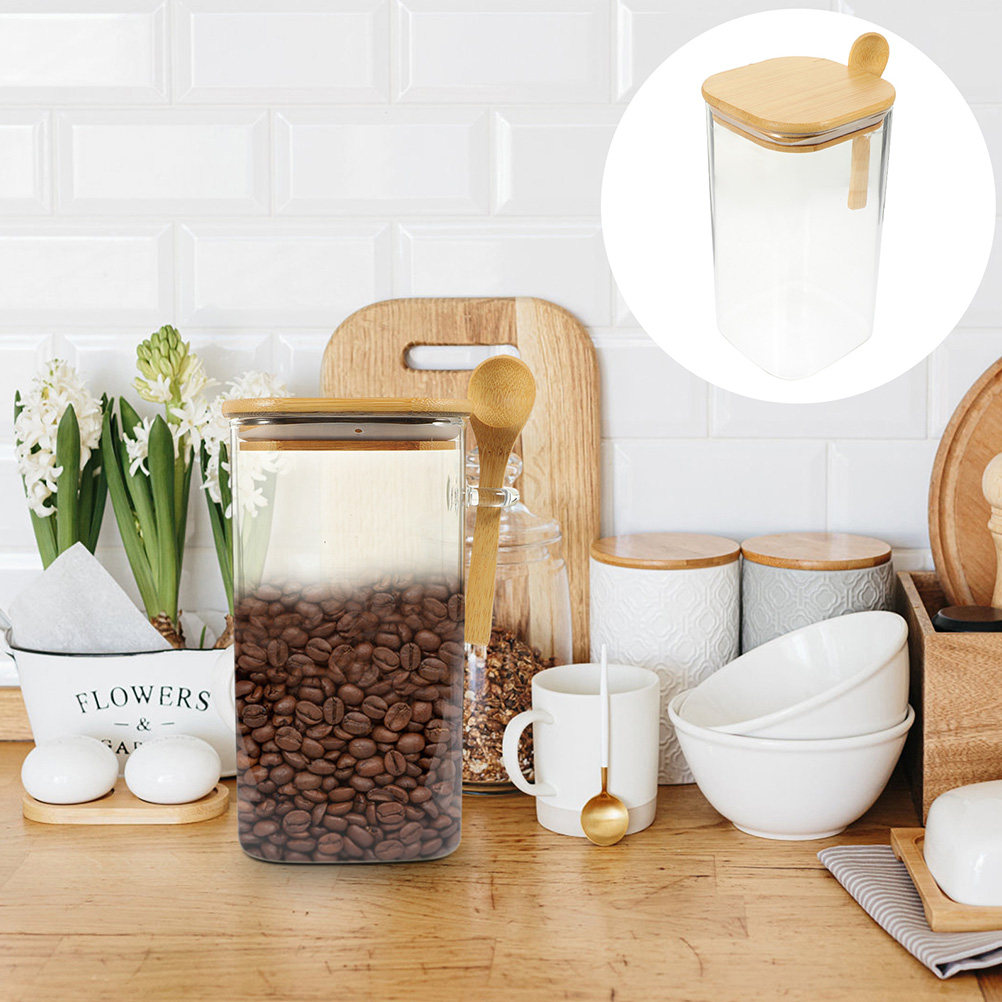 2Sets Glass Sealed Storage Jar - Coffee And Tea Glass ulasan dan harga