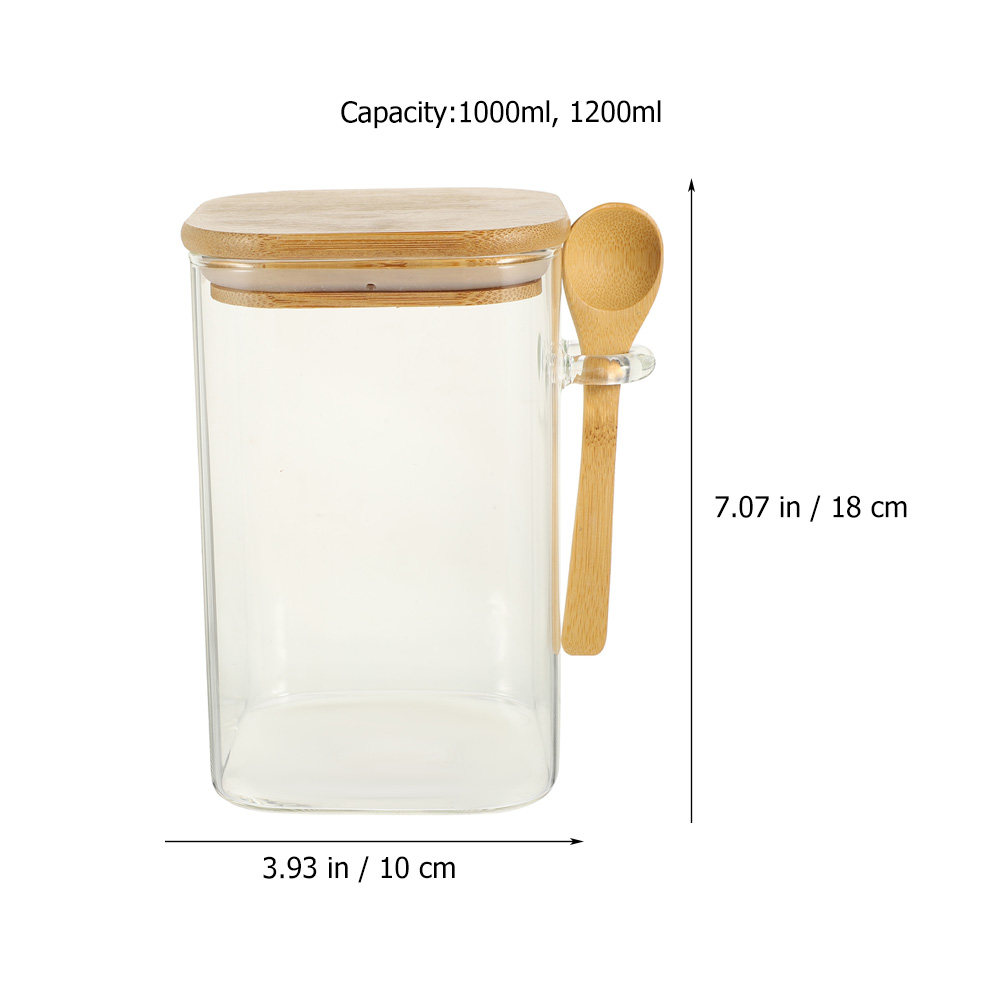 2Sets Glass Sealed Storage Jar - Coffee And Tea Glass ulasan dan harga