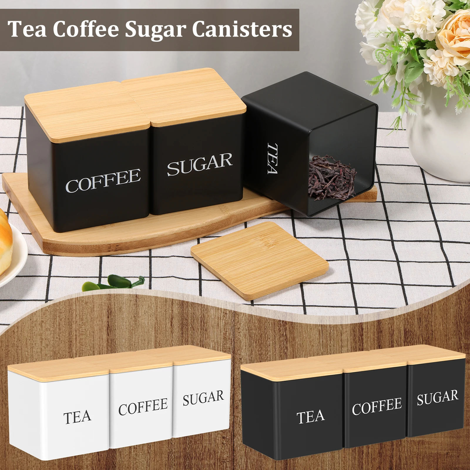 3Pcs Set 500ml Tea Sugar Coffe - Coffee Tea And Sugar Canister Set ulasan dan harga