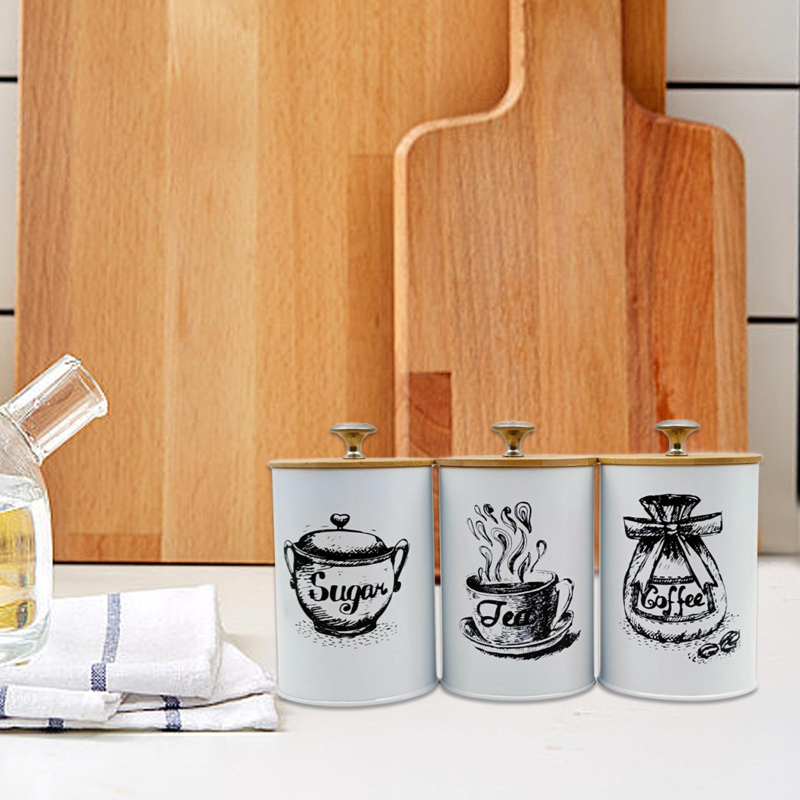 3Pcs Sealed Coffee Canister Se - Coffee Tea And Sugar Canister Set ulasan dan harga