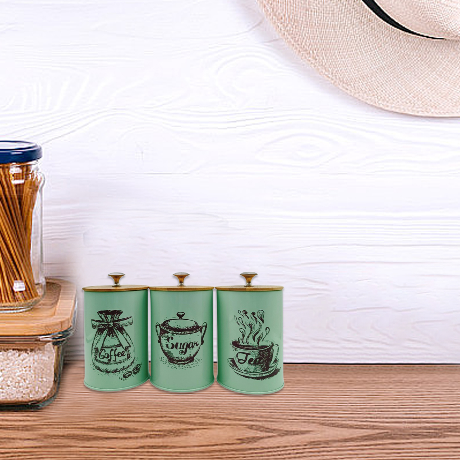 3Pcs Sealed Coffee Canister Se - Coffee Tea And Sugar Canister Set ulasan dan harga
