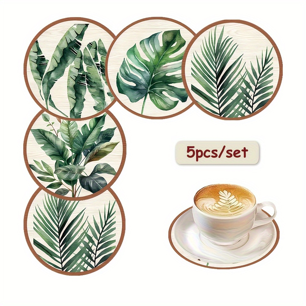 2D Flat 5pcs Tropical Plant gr - Coffee Tea Leaf ulasan dan harga