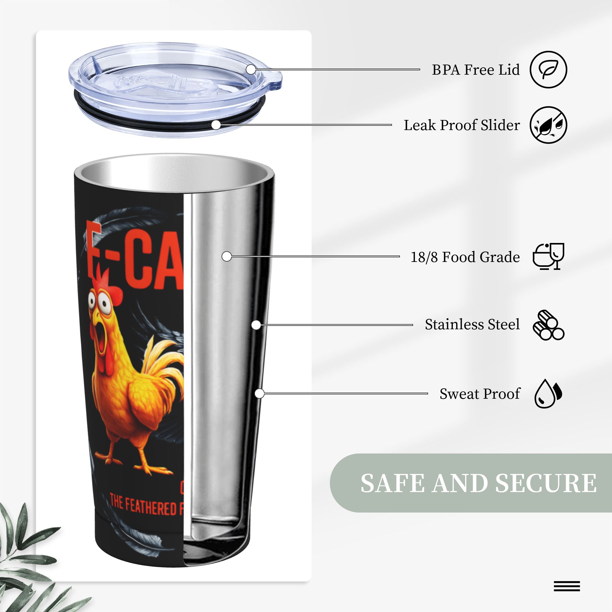 F-Caw-F Chicken FCAWF Insulate - Double Wall Mug ulasan dan harga