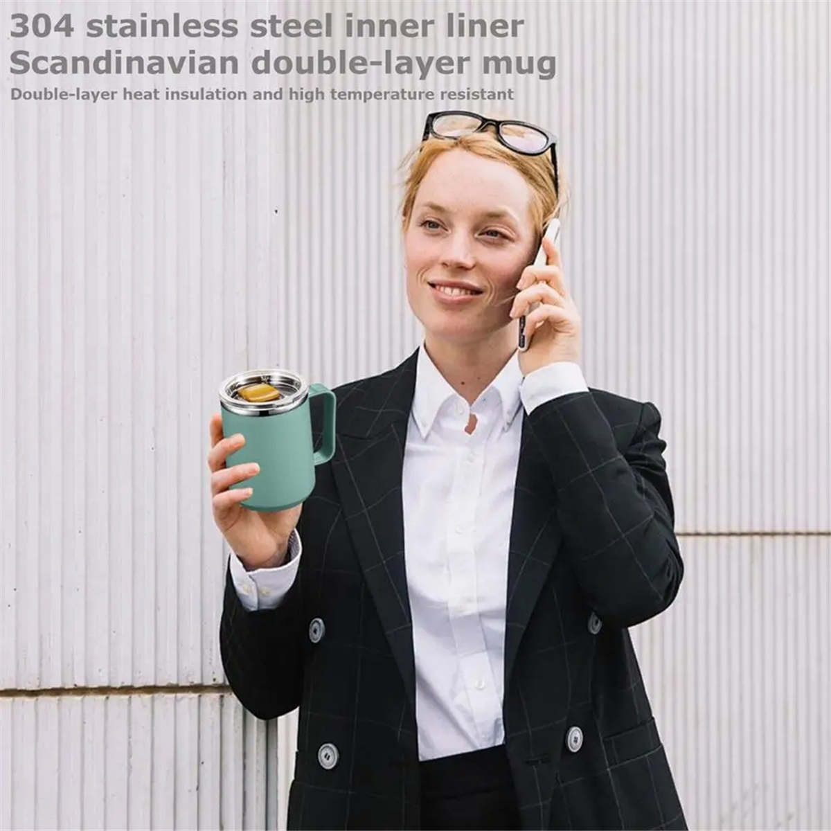 Y31A Stainless Steel Mug with  - Double Wall Mug ulasan dan harga
