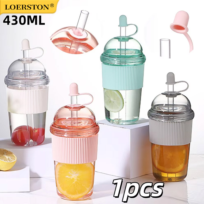 1pc 430ml Portable Flip Straw  - Coffee Jelly Tea ulasan dan harga