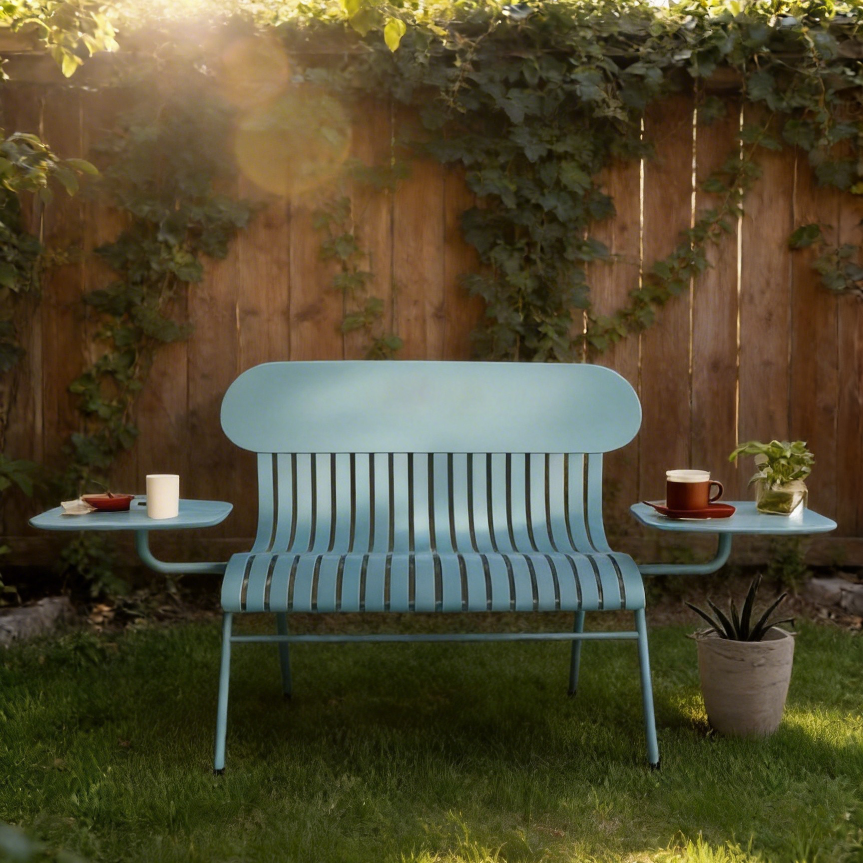 HYS Outdoor Double Chair Milk  - Coffee Tea Gardens ulasan dan harga