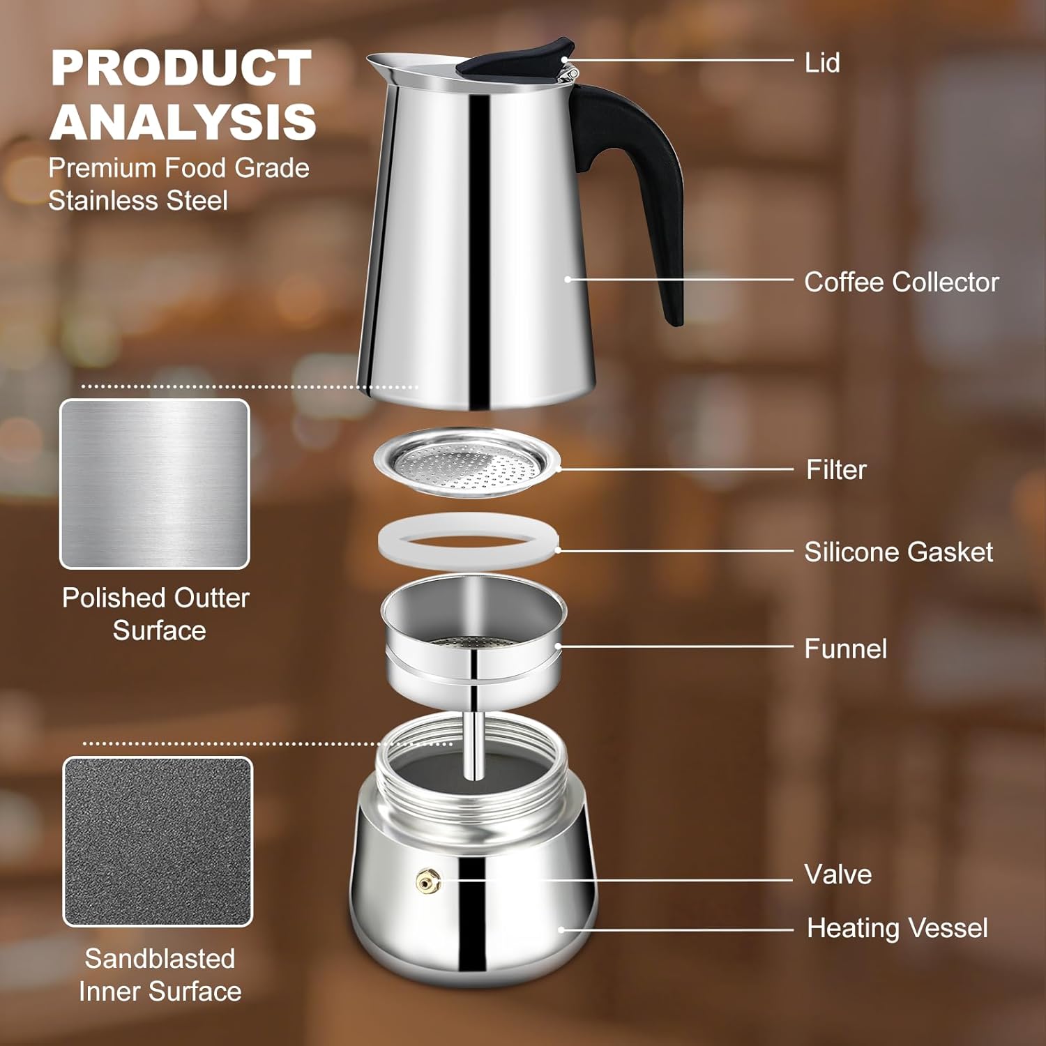 2 Cup Stovetop Espresso Maker  - Moka Pot Stove ulasan dan harga