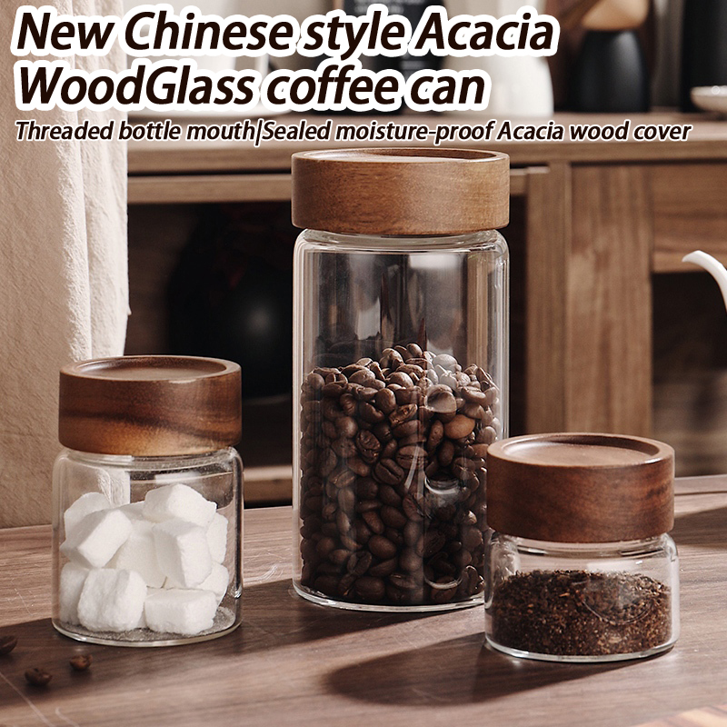Glass Sealed Storage Jar With  - Coffee Tea Bean ulasan dan harga