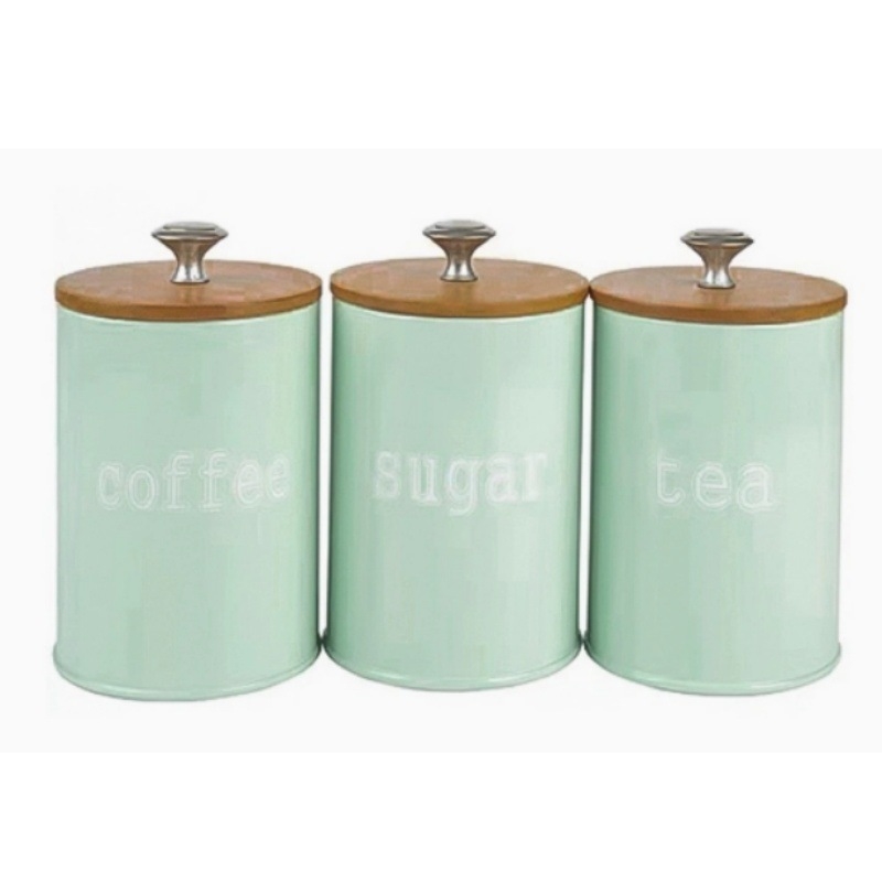 Bamboo Lid Airtight Coffee Sug - Coffee Tea And Sugar Canister Set ulasan dan harga