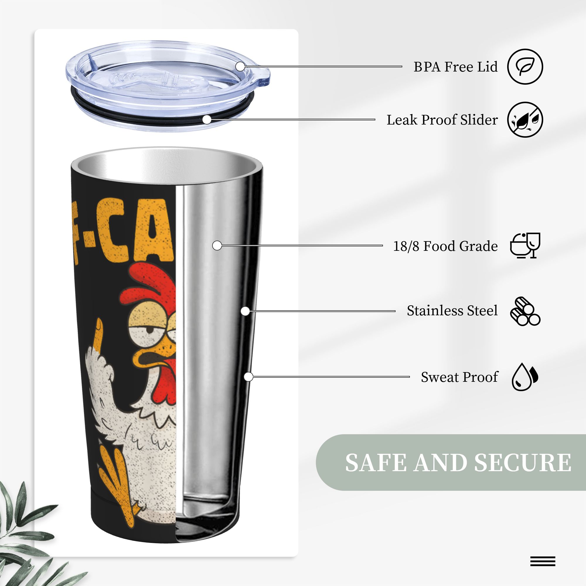 Funny F-Caw-F Chicken FCAWF Tu - Double Wall Mug ulasan dan harga
