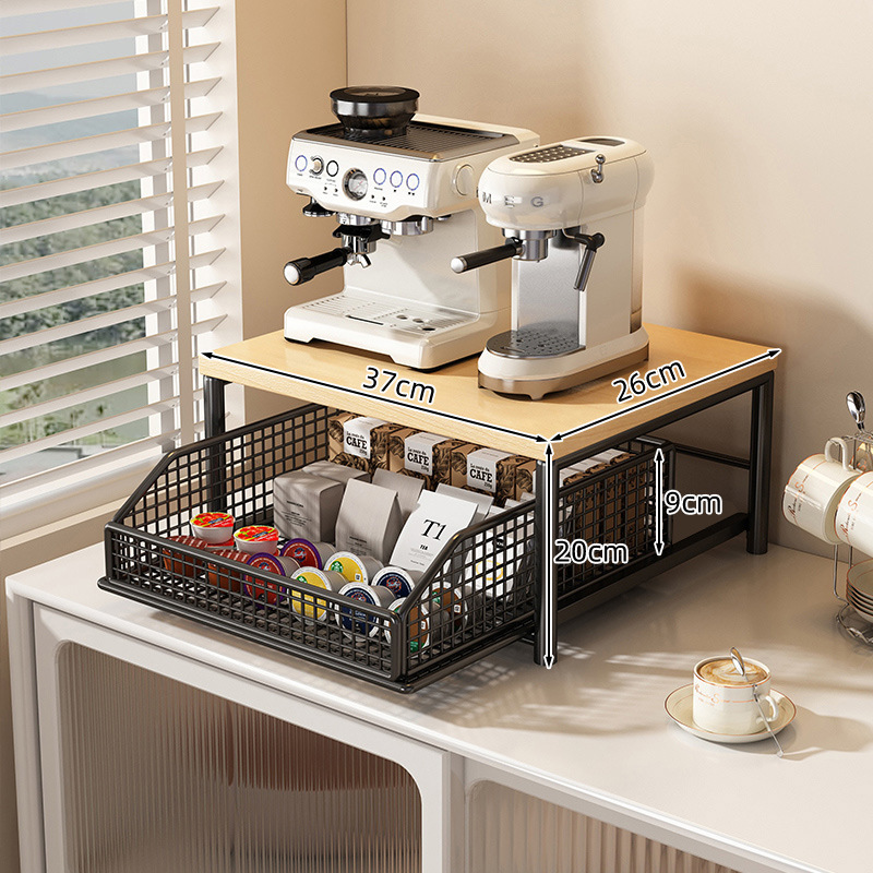 Coffee Machine Storage Rack Pu - Coffee Tea Drawer Organizer ulasan dan harga