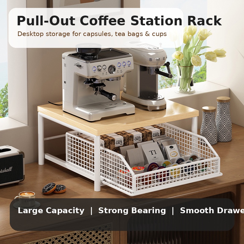 Coffee Machine Storage Rack Pu - Coffee Tea Drawer Organizer ulasan dan harga