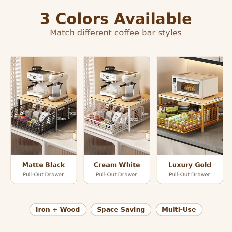 Coffee Machine Storage Rack Pu - Coffee Tea Drawer Organizer ulasan dan harga