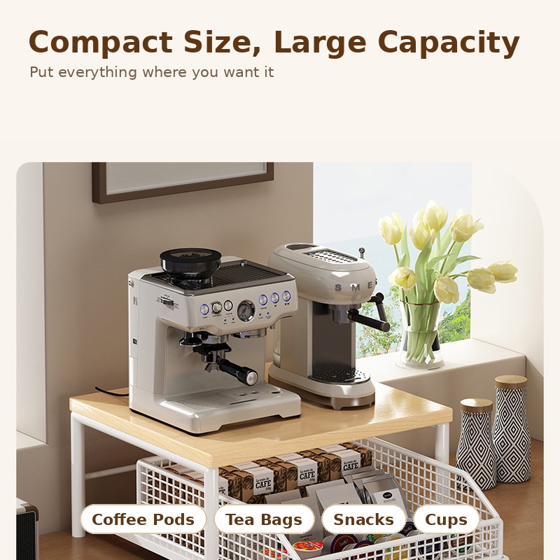 Coffee Machine Storage Rack Pu - Coffee Tea Drawer Organizer ulasan dan harga