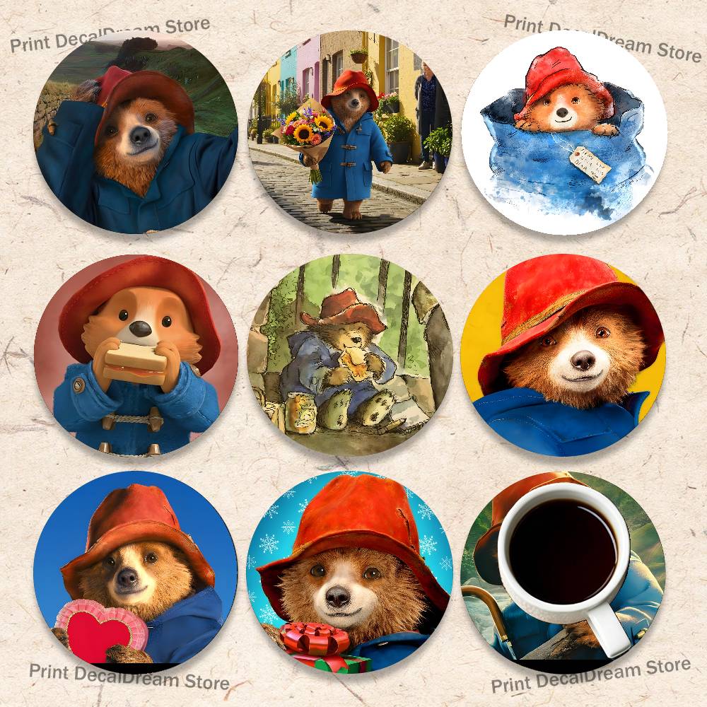 P-Paddington Bear Wood Coaster - Coffee Tea Sugar Set ulasan dan harga