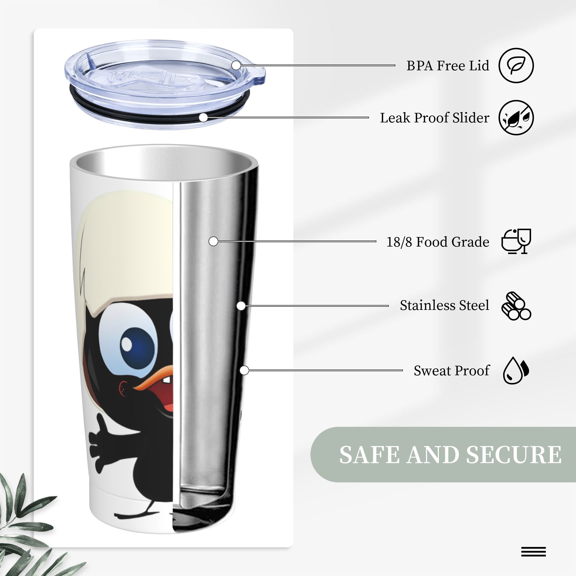 Calimero Black Chicken Insulat - Double Wall Mug ulasan dan harga