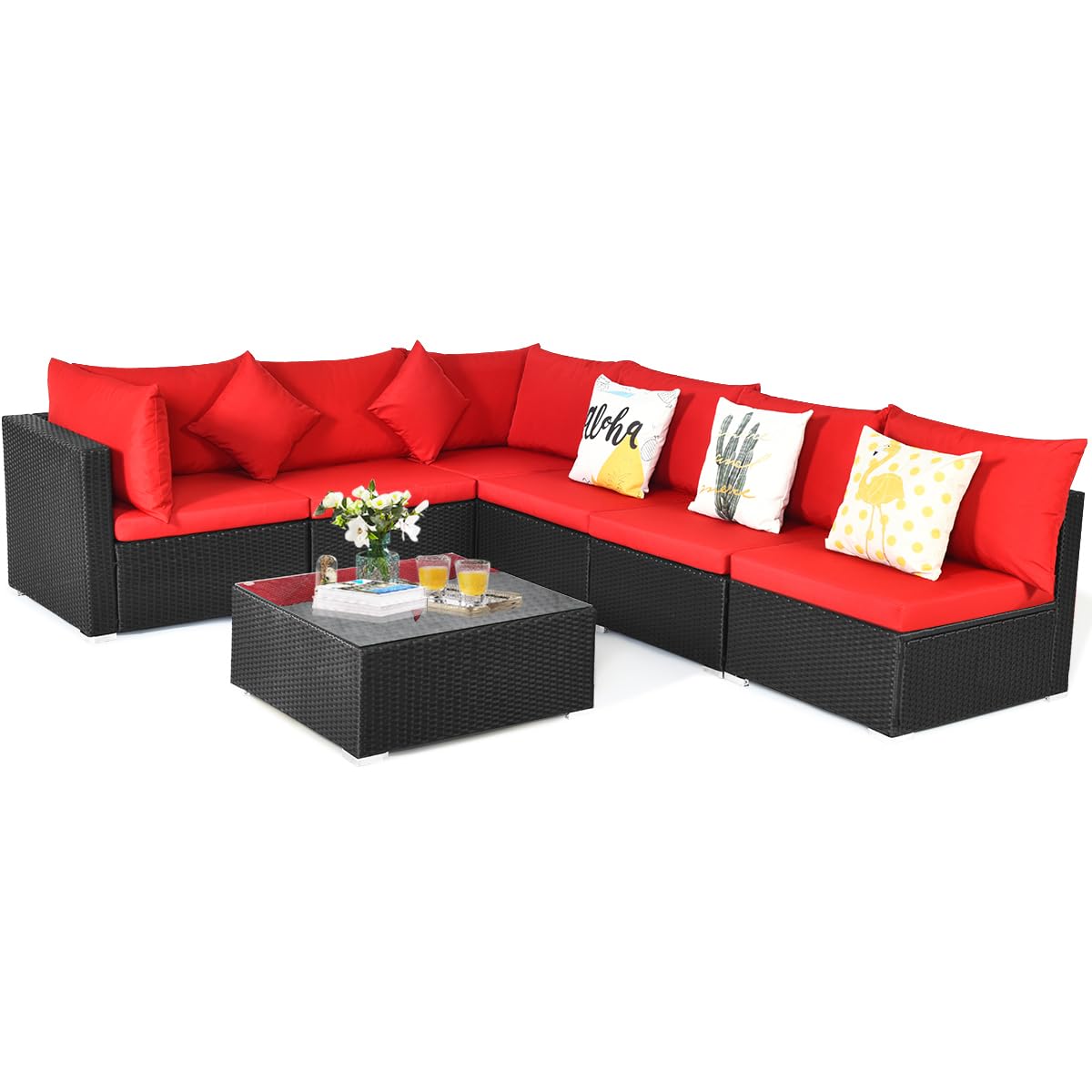 7 Pieces Patio Furniture Set,  - Coffee Tea Gardens ulasan dan harga