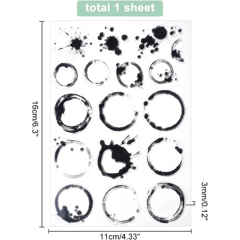 1Sheet Tea Stains Clear Stamp  - Coffee X Tea ulasan dan harga