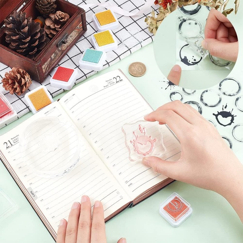1Sheet Tea Stains Clear Stamp  - Coffee X Tea ulasan dan harga